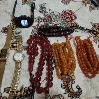 تسبیح کهربا سندلوس  و ساعت