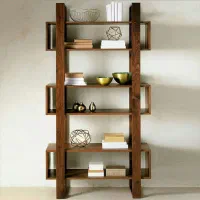 قفسه کتاب و دکوری B09 ام دی اف و چوبی
