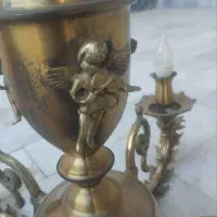 لوستر برنز اصلی قدیمی ۴ شاخه طرح فرشته|لوستر و چراغ آویز|خرمآباد, |دیوار