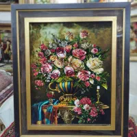 تابلو فرش چله ابریشم گل/تابلو فرش بینظیر نقدواقساط|تابلو فرش|تهران, بوستان جنگلی لویزان|دیوار