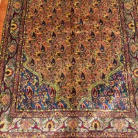 فرش دستبافت تمام ابریشم ۳متری زمینه طلایی|فرش|اصفهان, آفاران|دیوار