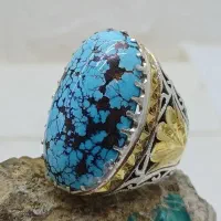 انگشتر فوق کلکسیونی نقره بافیروزه فاخر نیشابوری|بدلیجات|لنجان, |دیوار