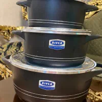 سه  عدد قابلمه ریور چدن ایتالیا نو با دسته چدن
