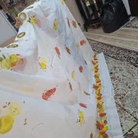 پرده حریر پانچ آشپزخونه با میل پرده