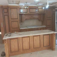 پلی استر کاری و رنگکاری چوب کابینت درب چوبی مبل