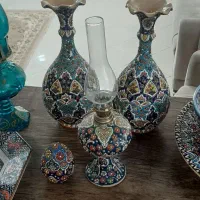 دیس بشقاب قدیمی و ظروف مینا کاری|صنایع دستی و سایر لوازم تزئینی|ری, فیروزآبادی|دیوار