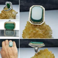 انگشتر عقیق تخت سبز