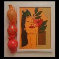 نقاشیه مینیمال و ست کوزه ها