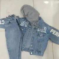 ست لی پسرانه به همراه هودی و یک شلوار لی مچ دار