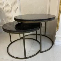 میز جلو مبلی فلزی رویه‌ سنگ طبیعی