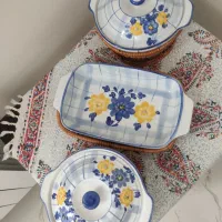 ظروف گل پنبه ی با سبد