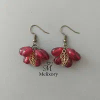 گوشواره یلدایی دانه انار و برگ