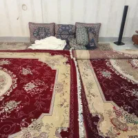 ۲عدد قالی گلبافت قرمز ۱۲متری