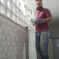 نصب کاشی سرامیک سنگ بلوک شیشه‌ای