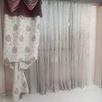 ا عدد پرده حریر و 1عدد پرده والان گل برجسته