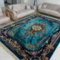 فرش ماشینی 1200 شانه زمینه آبی