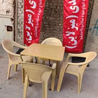 صندلی پلاستیکی دسته دار پشت حصیری|میز و صندلی غذاخوری|کازرون, |دیوار