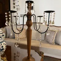 شمعدان چوب کار دست|چراغ خواب و آباژور|تهران, شهرآرا|دیوار