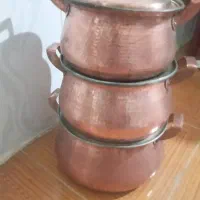 قابلمه تمام مس چکشی زنجان نانو شده۳سایزسنگین