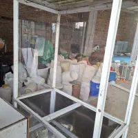 ویترین آلمینیوم و استیل چرخ دار