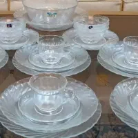 سرویس ۶۴ پارچه اصل فرانسه مات و شفاف ۱۲ میلیون