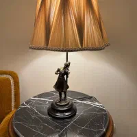 اباژور برنز جفت دختر و پسر نوازنده امضا دار|چراغ خواب و آباژور|تهران, سوهانک|دیوار