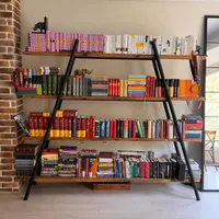 کتابخانه مدرن چوب روسی با پایه فلز