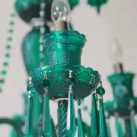 لوستر چهار شاخه زمردی با رنگ کوره‌ای باکارات|لوستر و چراغ آویز|تهران, بهارستان|دیوار