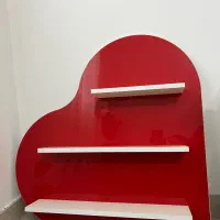 ۲عدد قلب چوبی هایگلس قرمز سفید