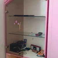 کمد لباس میز آرایش کمد کودک صورتی کمد چوبی و فلزی|جاکفشی، کمد، دراور|قم, نیروگاه|دیوار