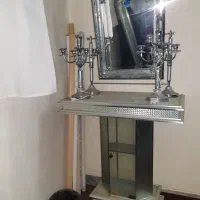 آینه و شمعدان فلزی استیل شیک و سالم قیمت مناسب