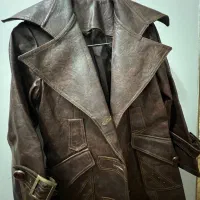 کاپشن چرم قهوه ای شیک|لباس|آمل, |دیوار