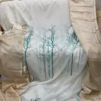 پرده حریر با دستک پانچ