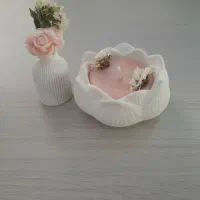 ظرف سفالی و شمع