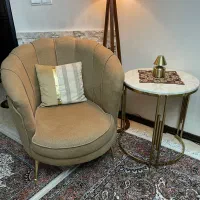 مبل تک نفره و عسلی پایه فلزی