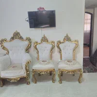 مبل استیل نه نفره به همرا میز چوبی سه تیکه|مبلمان خانگی و میز عسلی|مشهد, حسین‌آباد|دیوار