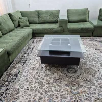 مبلمان ۹ نفره راحتی سبز رنگ|مبلمان خانگی و میز عسلی|اهواز, فاز ۱ پادادشهر|دیوار