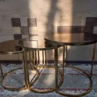 میز جلو مبلی میز طلایی فلزی