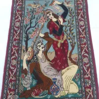قالیچه دستباف ابریشم قدیمی