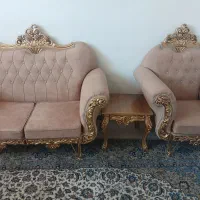 فروش یک دست مبل ۷ نفر با رنگ قهوهایی روشن|مبلمان خانگی و میز عسلی|شاهین‌شهر, مسکن مهر|دیوار