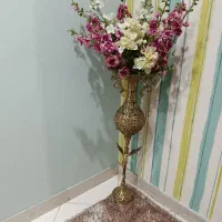 گلدان برنز ملائک با گل های گلد کیش|صنایع دستی و سایر لوازم تزئینی|ری, دیلمان|دیوار