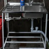 سینگ و پایه آهنی و شیر و سیفون کامل