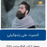 ۳ تا بلیط کنسرت علی زندوکیلی