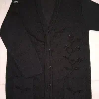 ژاکت بافت جلو باز مشکی زنانه