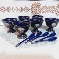 بستنی خوری چینی سورمه ای لیلی و مجنون با قاشق