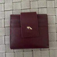 کیف پول زرشکی چرم مشهد