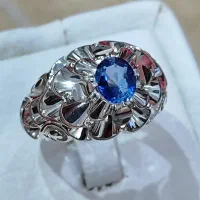 انگشتر یاقوت کبود سریلانکا با شناسنامه