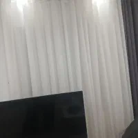 دوعددپرده بادوتادکوری رنگ طوسی|پرده، رانر، رومیزی|رشت, حمیدیان|دیوار