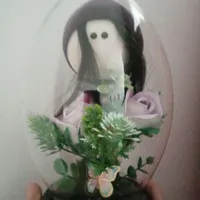 گل و عروسک همراه باکس شیشه ای