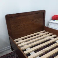 تخت تک نفره چوب الموت قزوین|تخت و سرویس خواب|تهران, ستارخان|دیوار